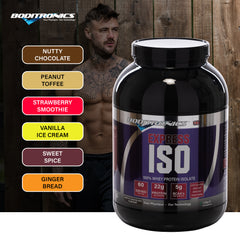 Boditronics Iso Express Flavours Nutty Chocolate Peanut Toffee Strawberry Smoothie Vanilla Ice Cream Sweet Spice Gingerbread