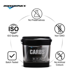 Boditronics Express Carbs 5kg tub No Preservatived Non GMO No Artificial Colours Batch Tested ISO Quality