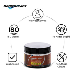 Vitamin C 1000mg+ Fibre, Vitamin D3 & Zinc Powder - Flavoured - 180g Tub-30 Servings