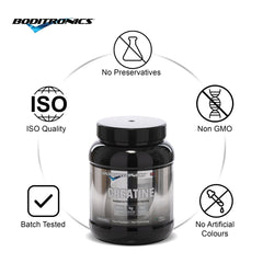 Boditronics Bodipure Creatine No Preservatives Non GMO No Artificial Colours Batch Tested ISO Quality