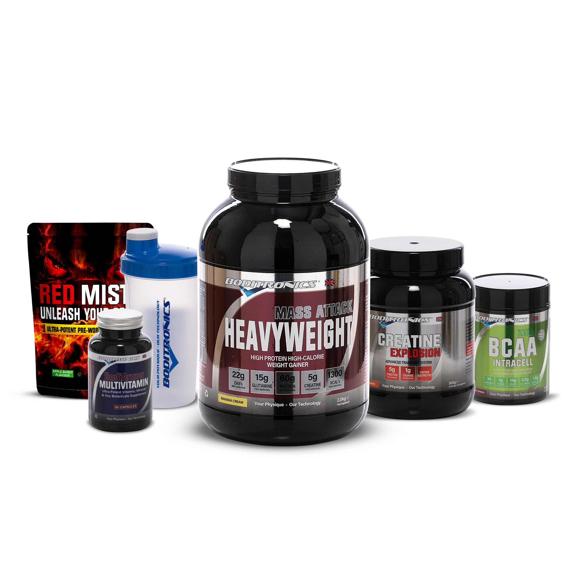Boditronics Mass Attack Heavyweight Banana Cream Ultimate Gainer Bundle