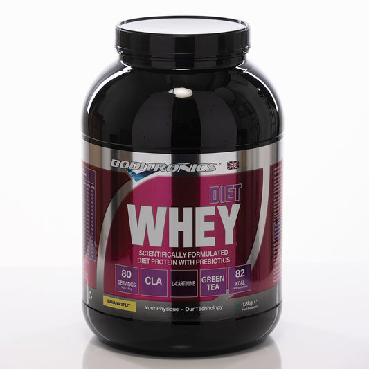 Boditronics Banana Split FlavourDiet Whey tub front