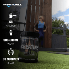 Boditronics Bodipure Creatine Mixing instructions 5g scoop with 300ml water shake for 30 seconds