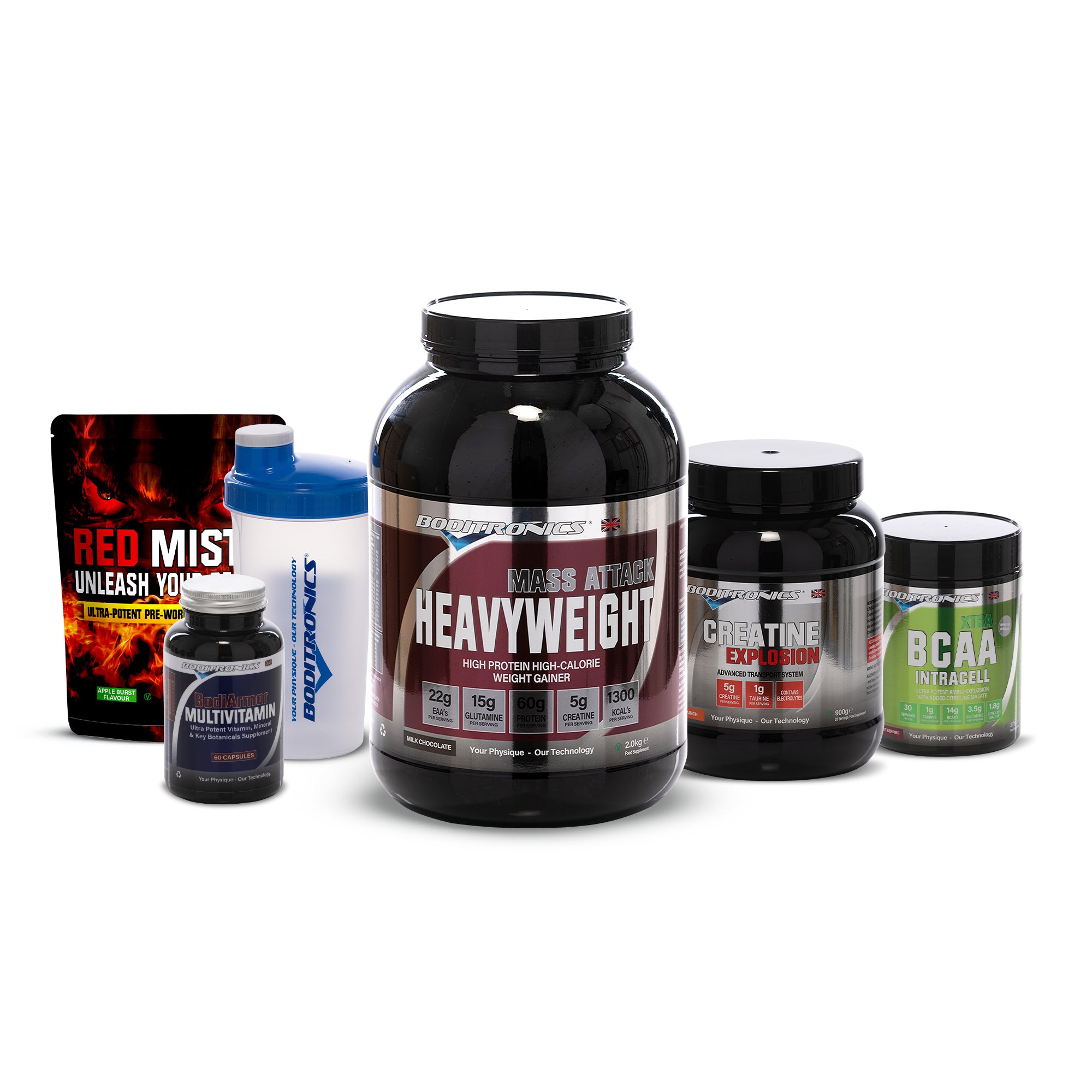 Boditronics Mass Attack Hevyweight Milk Chocolate Ultimate Gainer Bundle