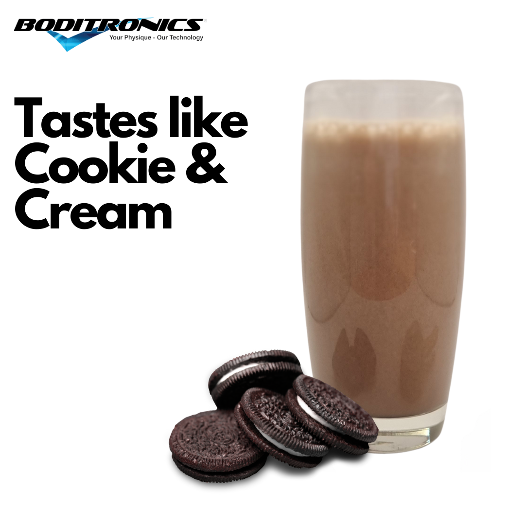Cookies and cream flavour protein