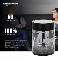 Boditronics Bodipure Creatine 5g Creatine 100% Creatine increases physical performance in successive bursts in short term high intensity exercise