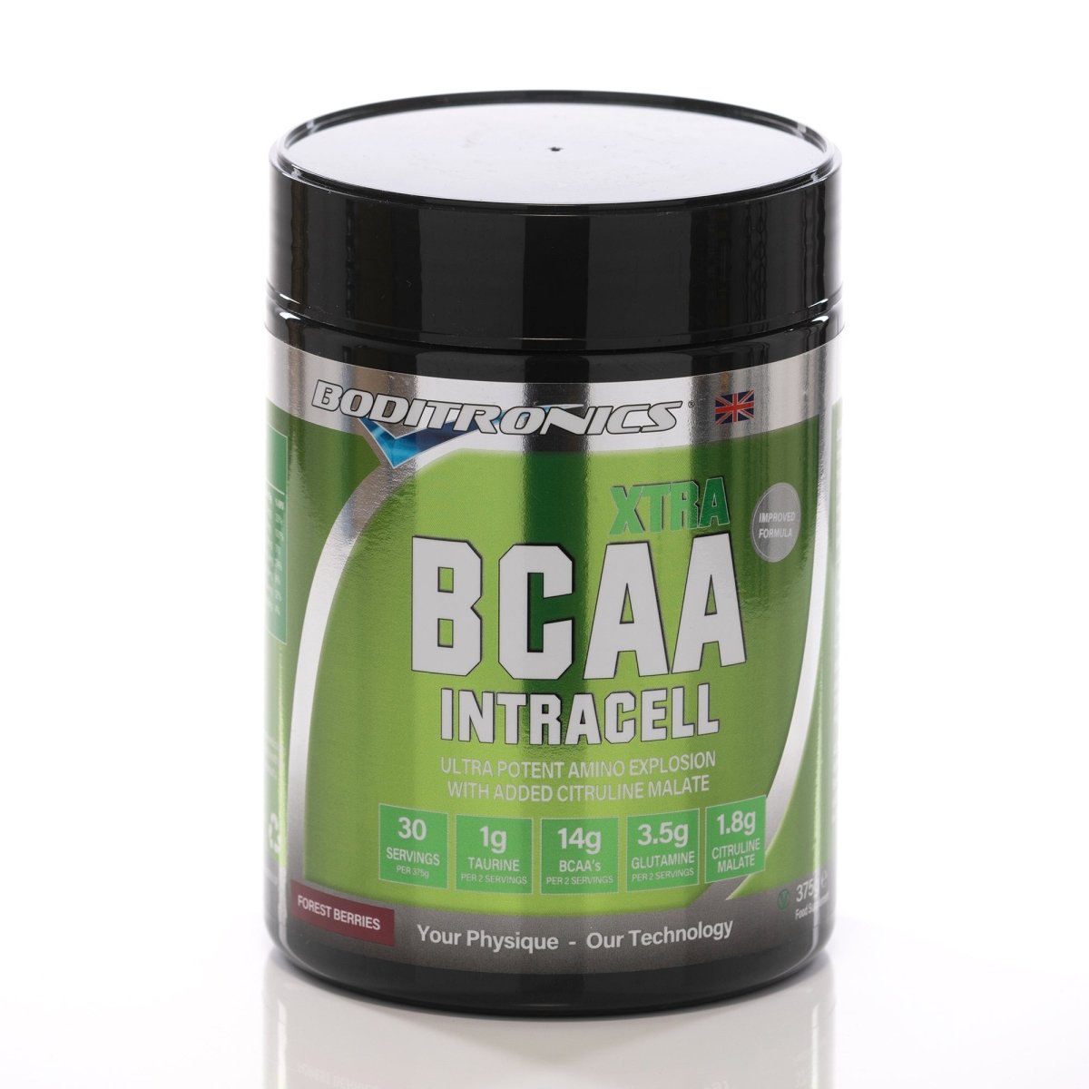 375g Tub of Boditronics Intracell Xtra in Forest Berries Flavour