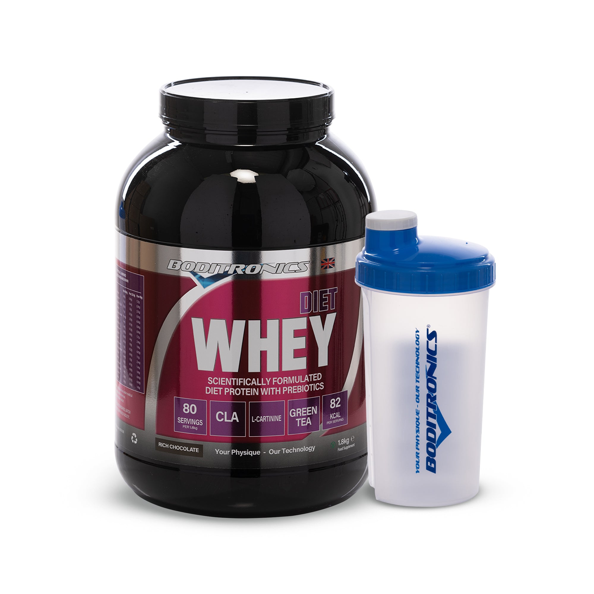 Boditronics Diet Whey Rich Chcolate 1.8kg With Shaker 