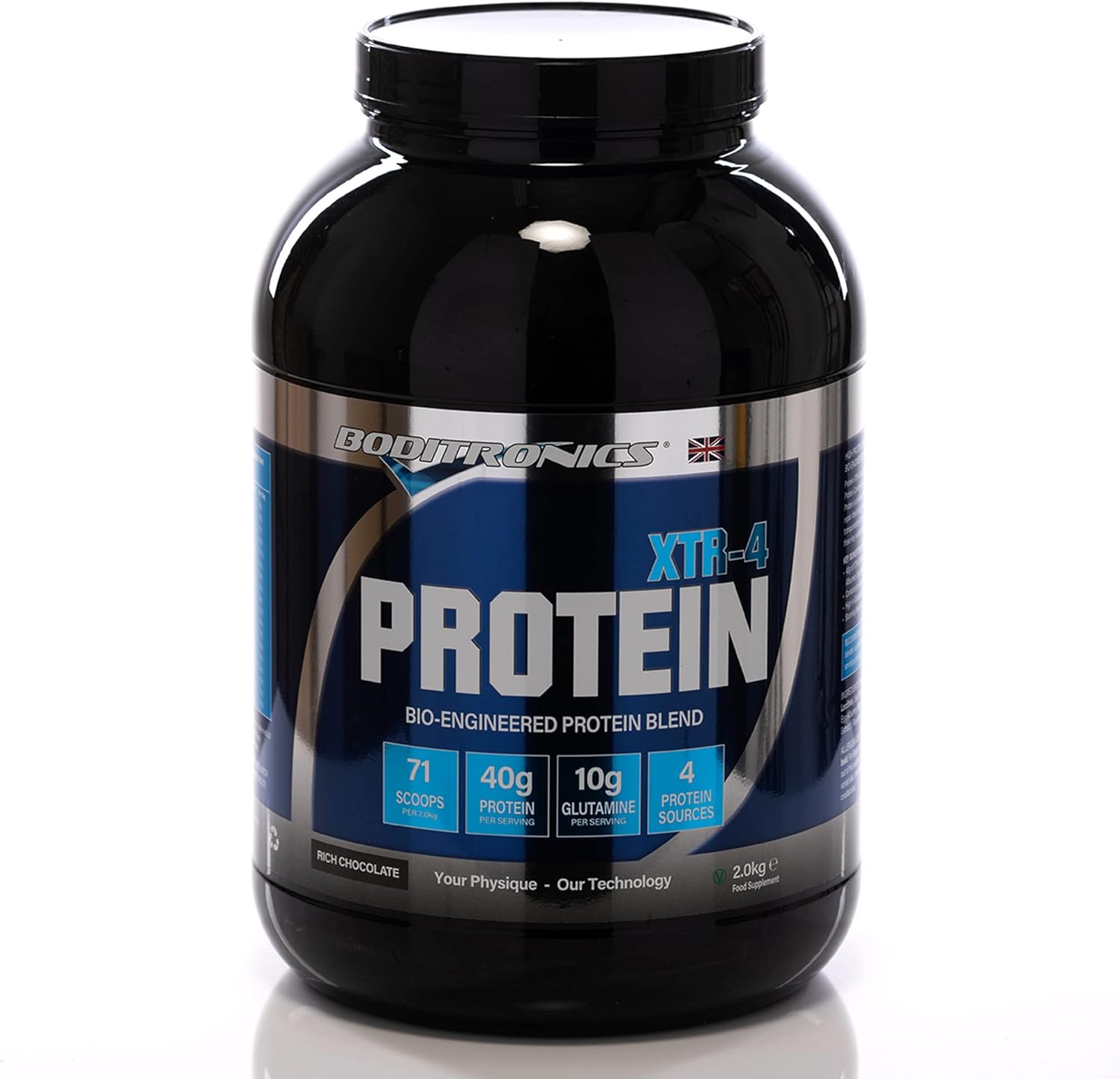 Boditronics XTR-4 Protein Rich Chocolate Front Of Tub