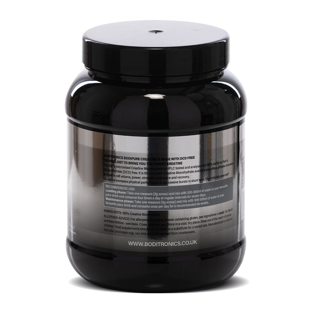 Boditronics Bodipure Creatine 750g Right of tub 