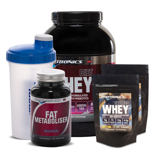 Diet Whey Protein Powder + Fat Metaboliser + Express Whey Protein + Shaker 700ml Bundle - Flavoured